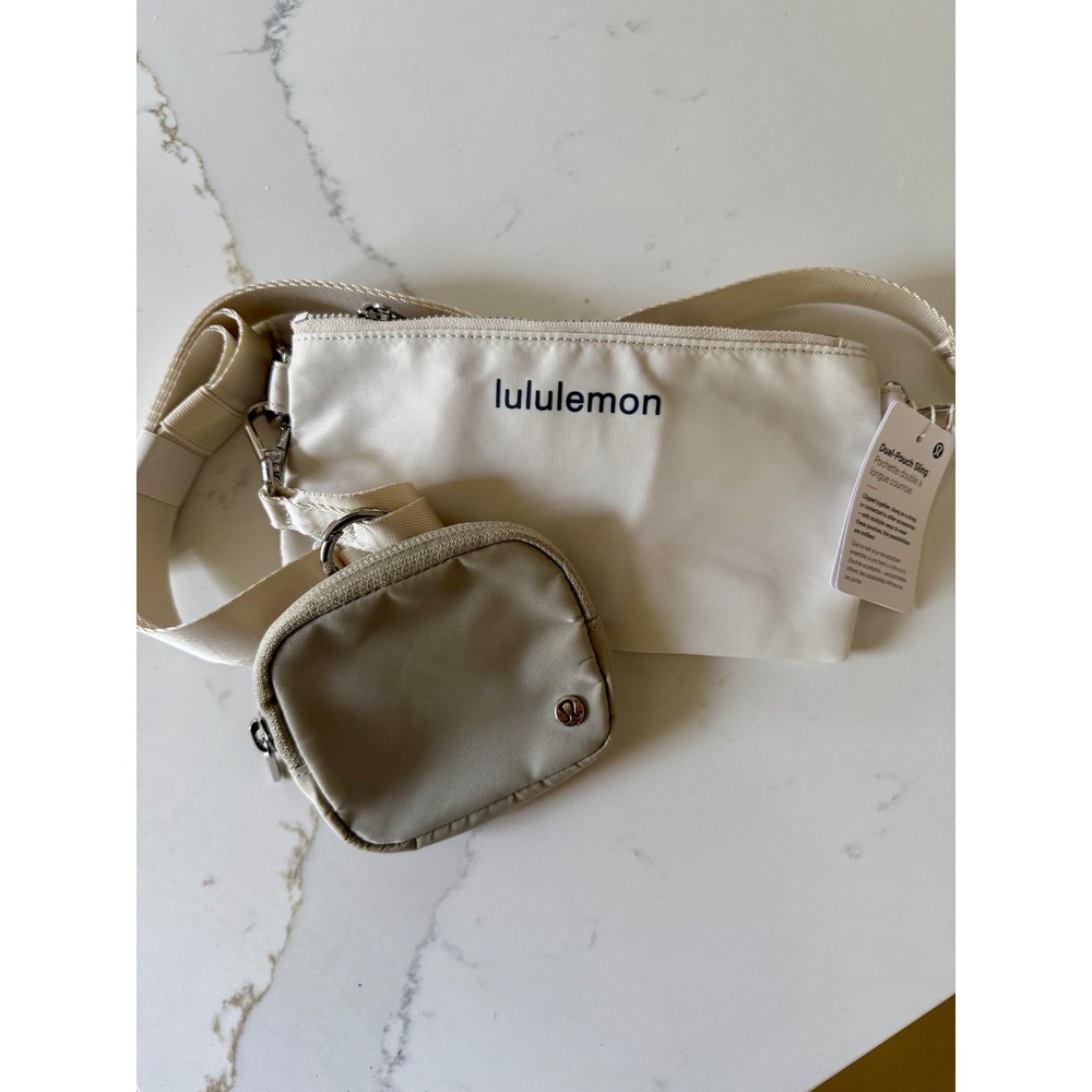 Lululemon Dual-Pouch Sling Bag White Opal Beige Crossbody New